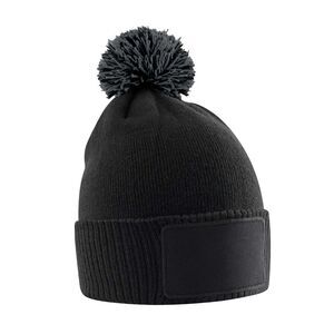 Beechfield Childrens/Kids Snowstar Patch Beanie / Black/Graphite
